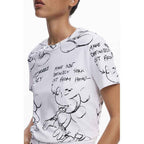 Desigual White Cotton T-Shirt