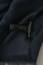 Dolce & Gabbana Modal Navy Blue Neck Wrap Men Shawl Scarf