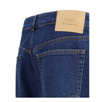 Ami Paris Blue Cotton Straight-Leg Jeans