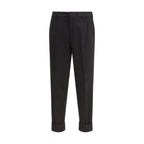 Cruna Black Cotton Casual Pants