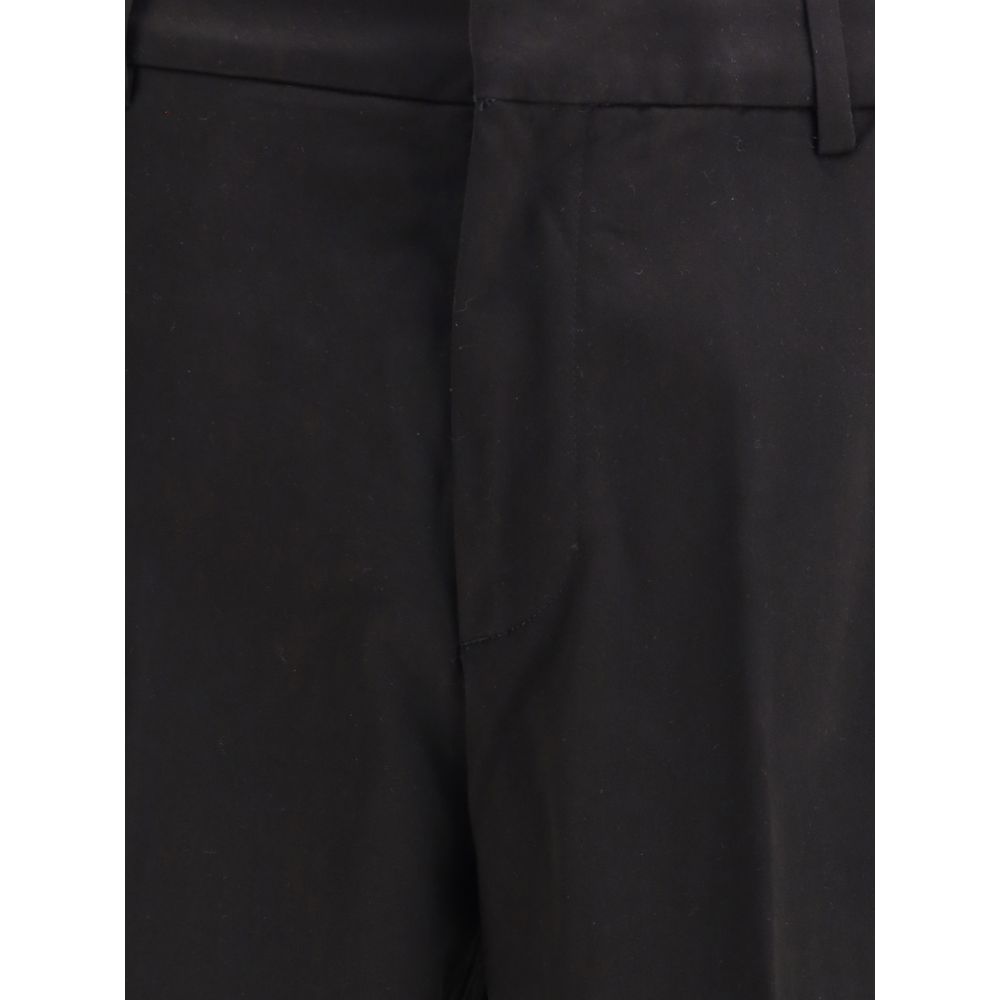 Cruna Black Cotton Casual Pants