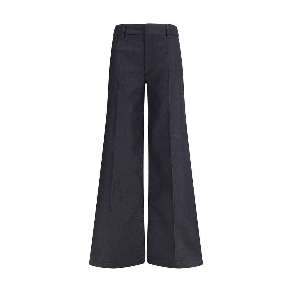 Darkpark Black Polyester Flared Pants