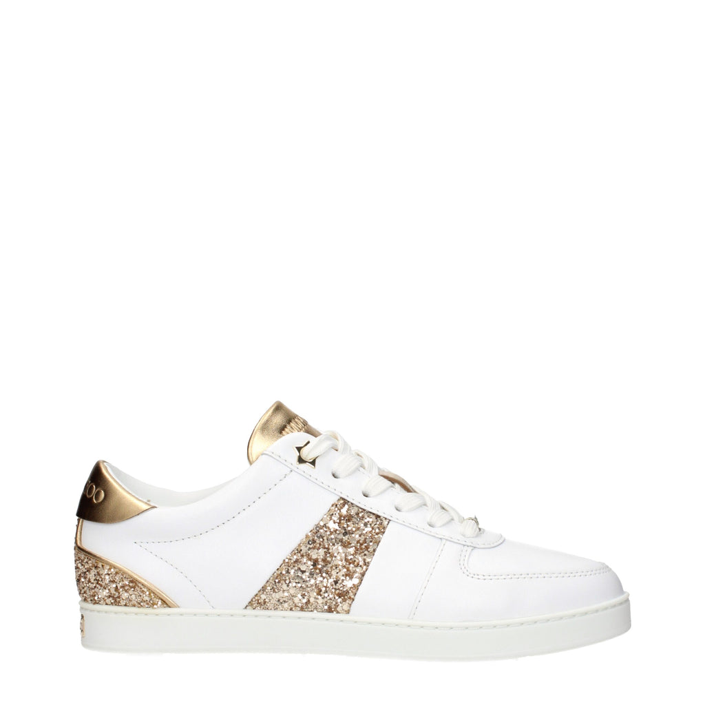 Jimmy Choo White Leather Low Top Sneakers