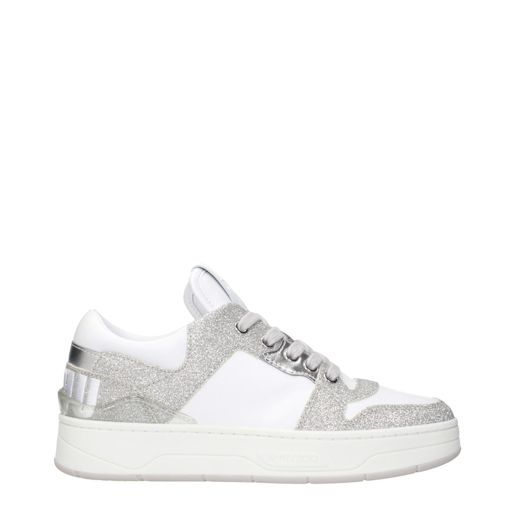 Jimmy Choo White Leather Low Top Sneakers
