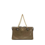 Valentino Garavani Brown Calf Leather Bos Taurus Shoulder Bag