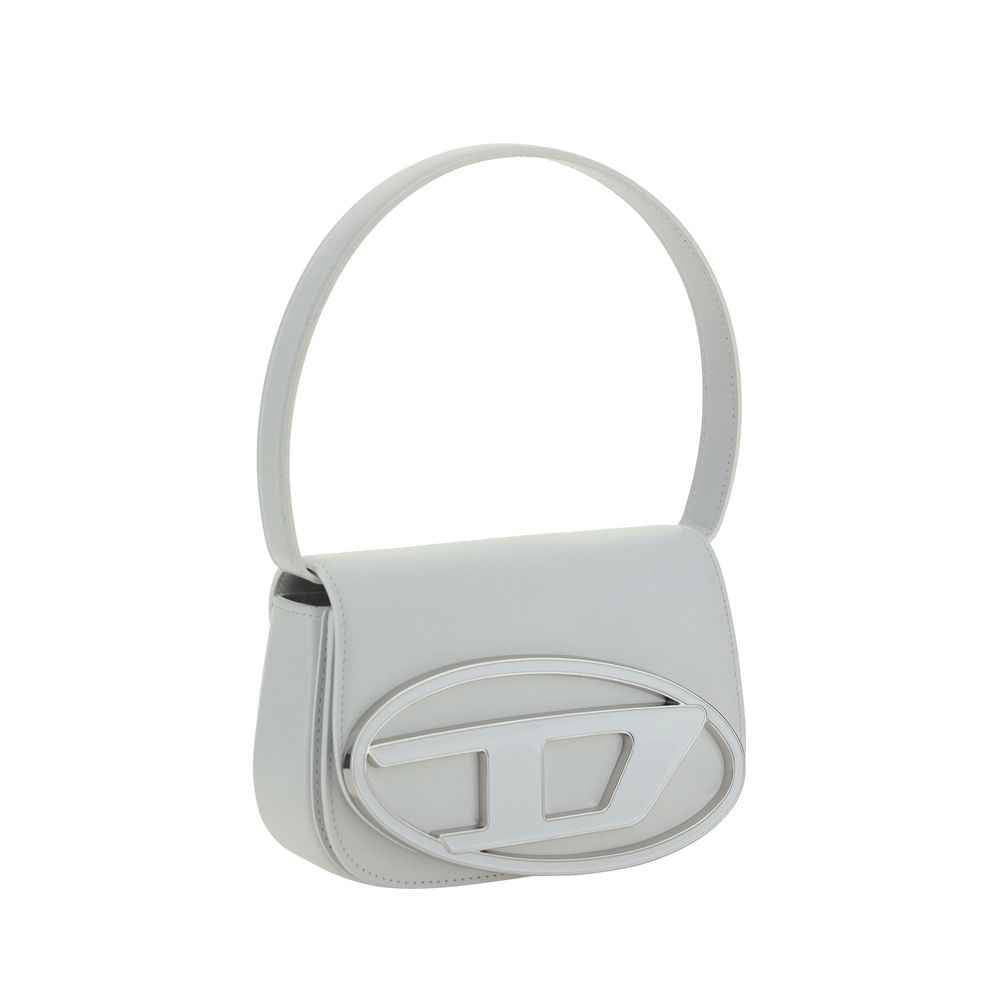 Diesel White Calf Leather Bos Taurus Shoulder Bag