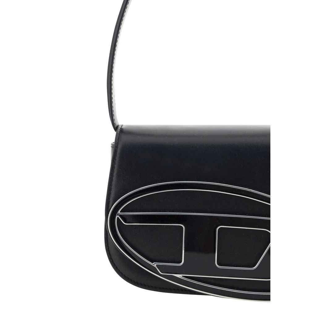 Diesel Black Calf Leather Bos Taurus Shoulder Bag