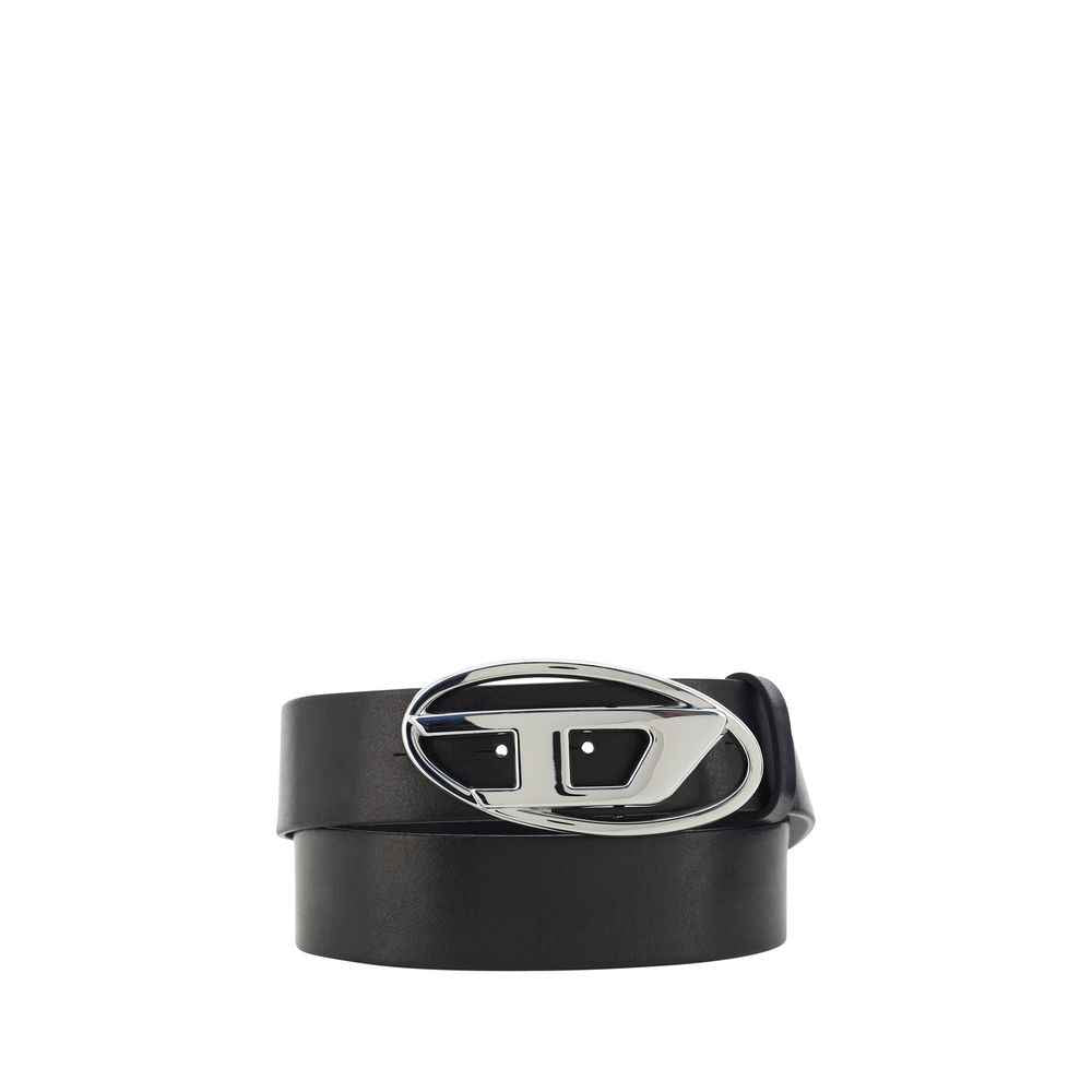 Diesel Black Calf Leather Bos Taurus Regular Belt