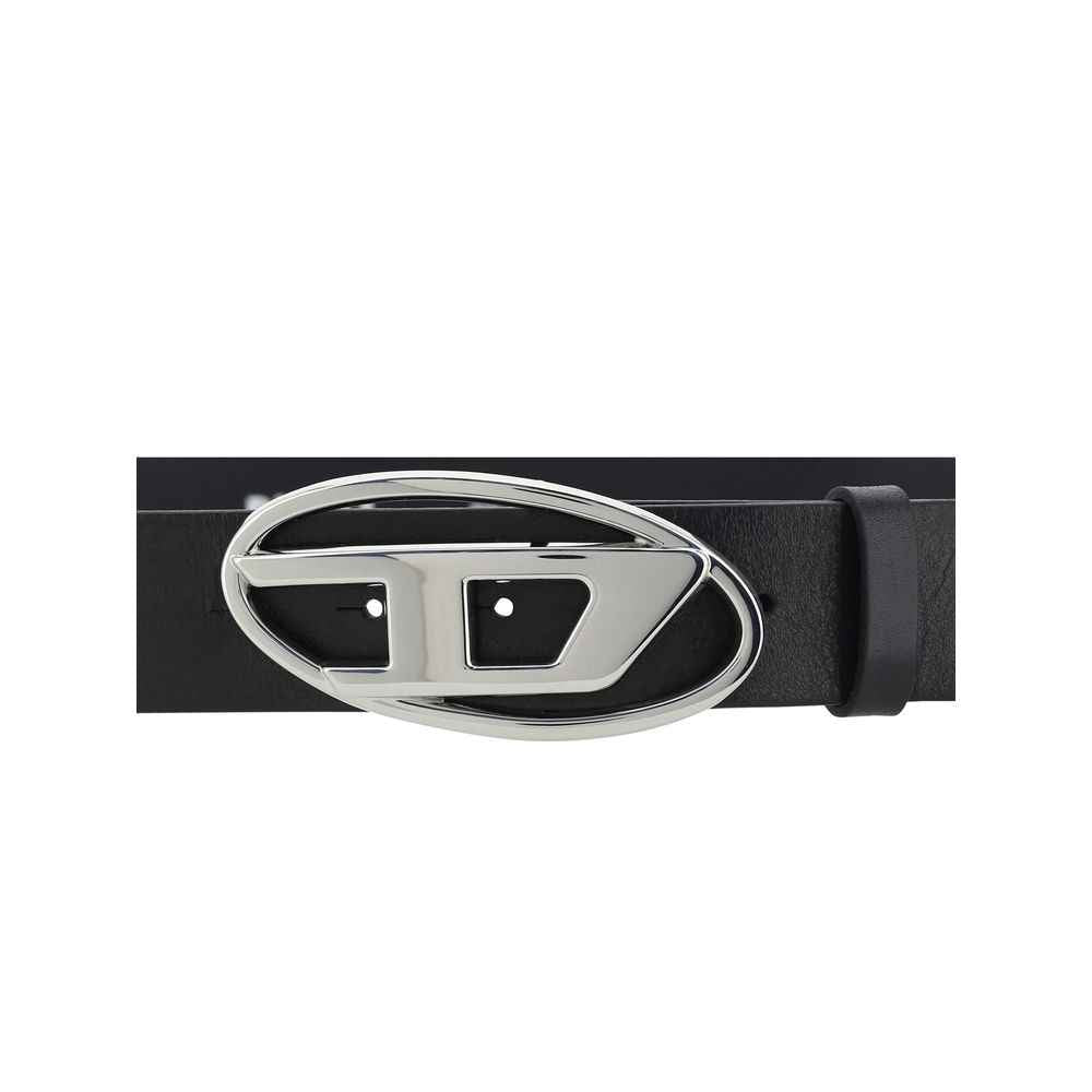Diesel Black Calf Leather Bos Taurus Regular Belt