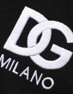 Dolce & Gabbana Black Cotton DG Logo Embroidery Top  T-shirt