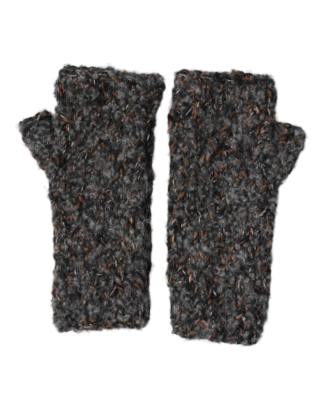 Dolce & Gabbana Gray Virgin Wool Knitted Fingerless Men Gloves