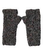 Dolce & Gabbana Gray Virgin Wool Knitted Fingerless Men Gloves