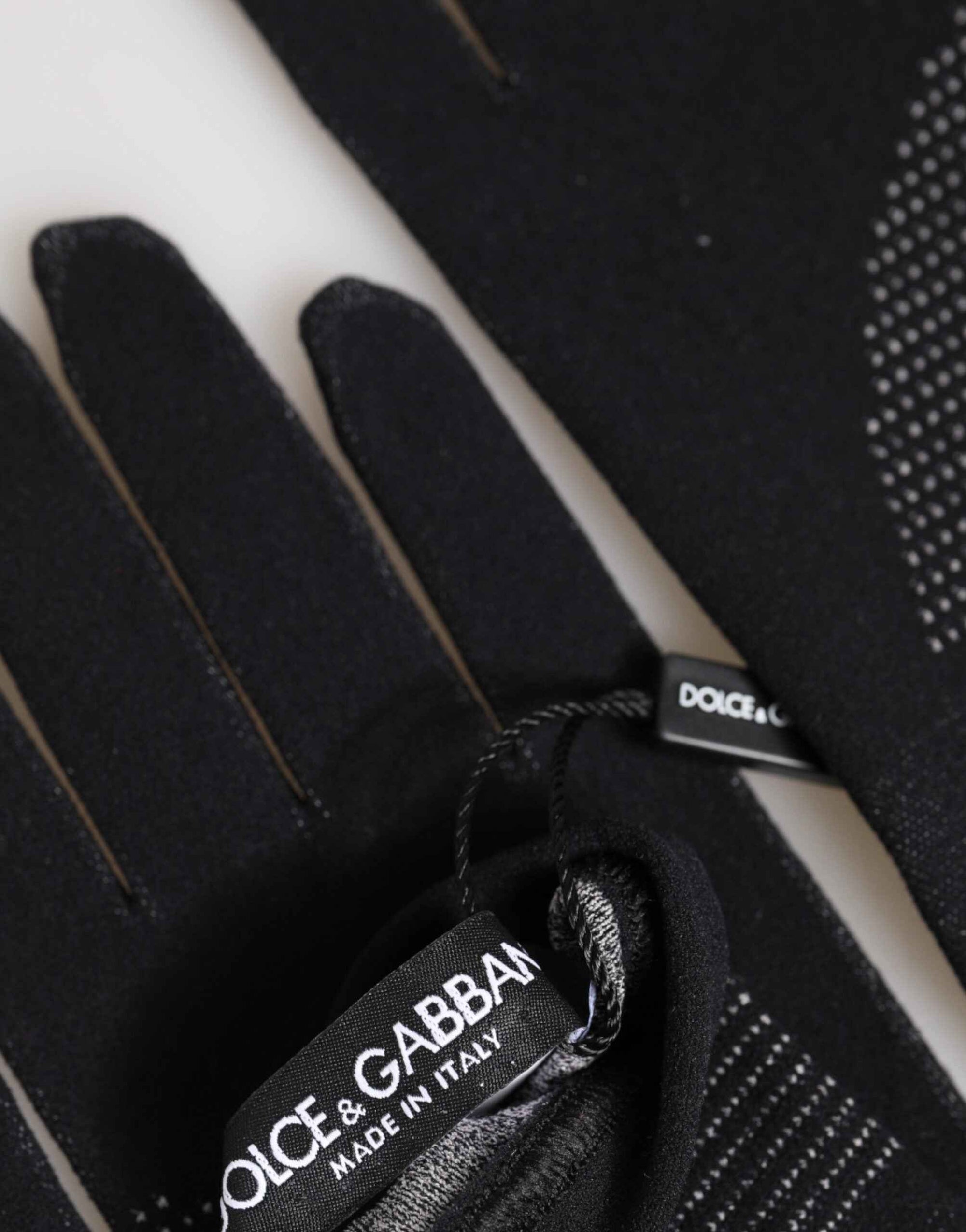 Dolce & Gabbana Black DG Logo Cotton Hands Mitten Men Gloves