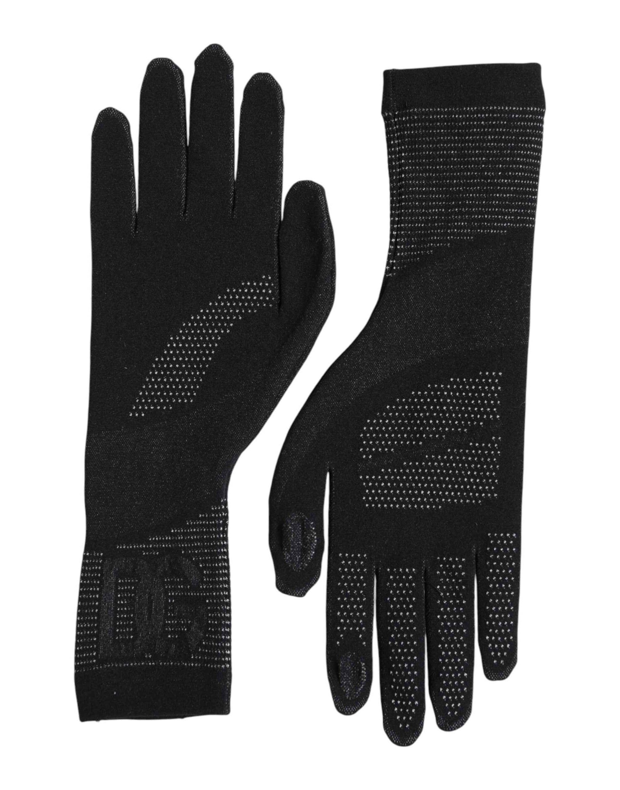 Dolce & Gabbana Black DG Logo Cotton Hands Mitten Men Gloves