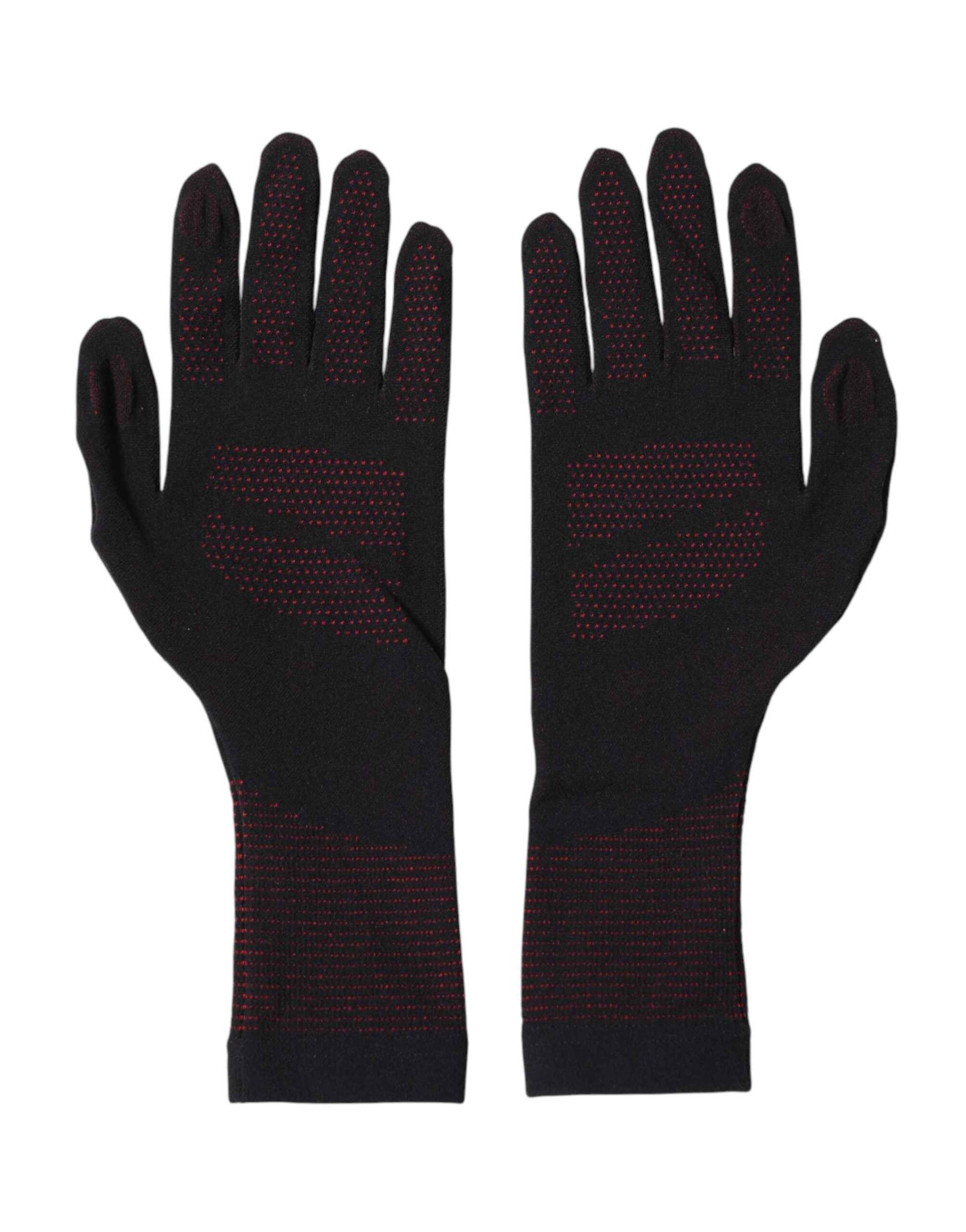 Dolce & Gabbana Black DG Logo Cotton Hands Mitten Men Gloves