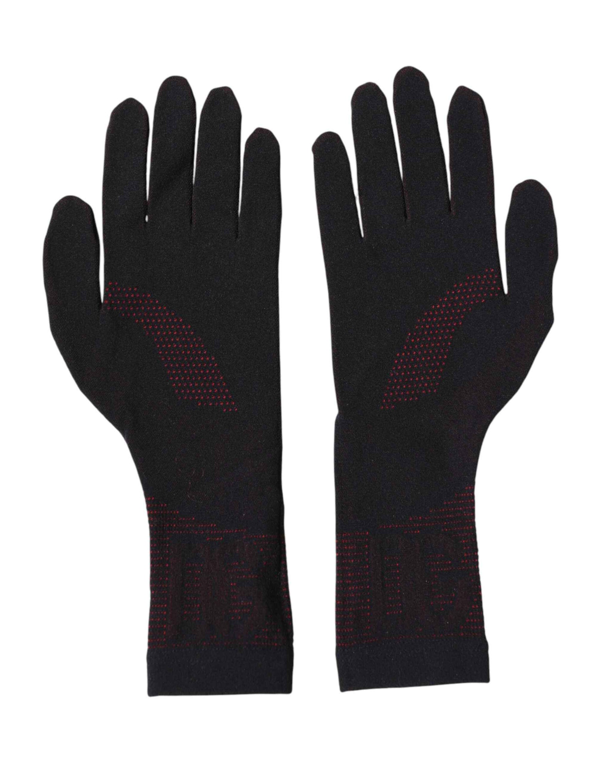 Dolce & Gabbana Black DG Logo Cotton Hands Mitten Men Gloves