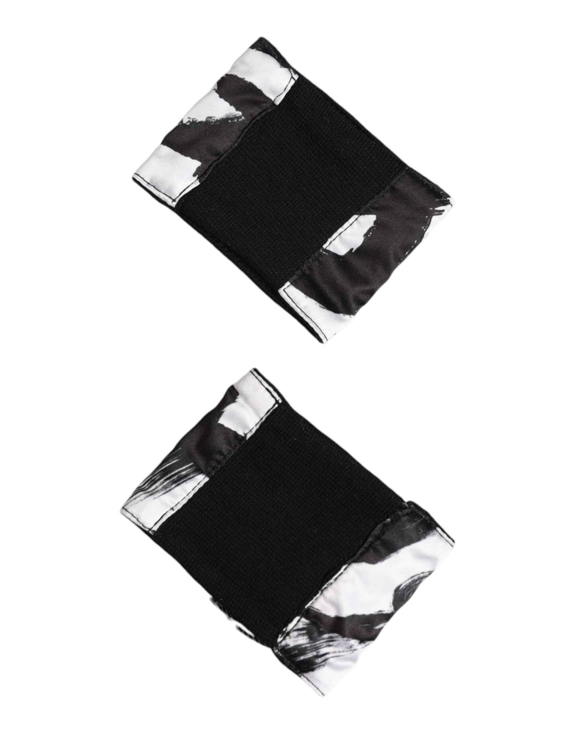Dolce & Gabbana Black White DG Logo Silk 1 Pair Wristband