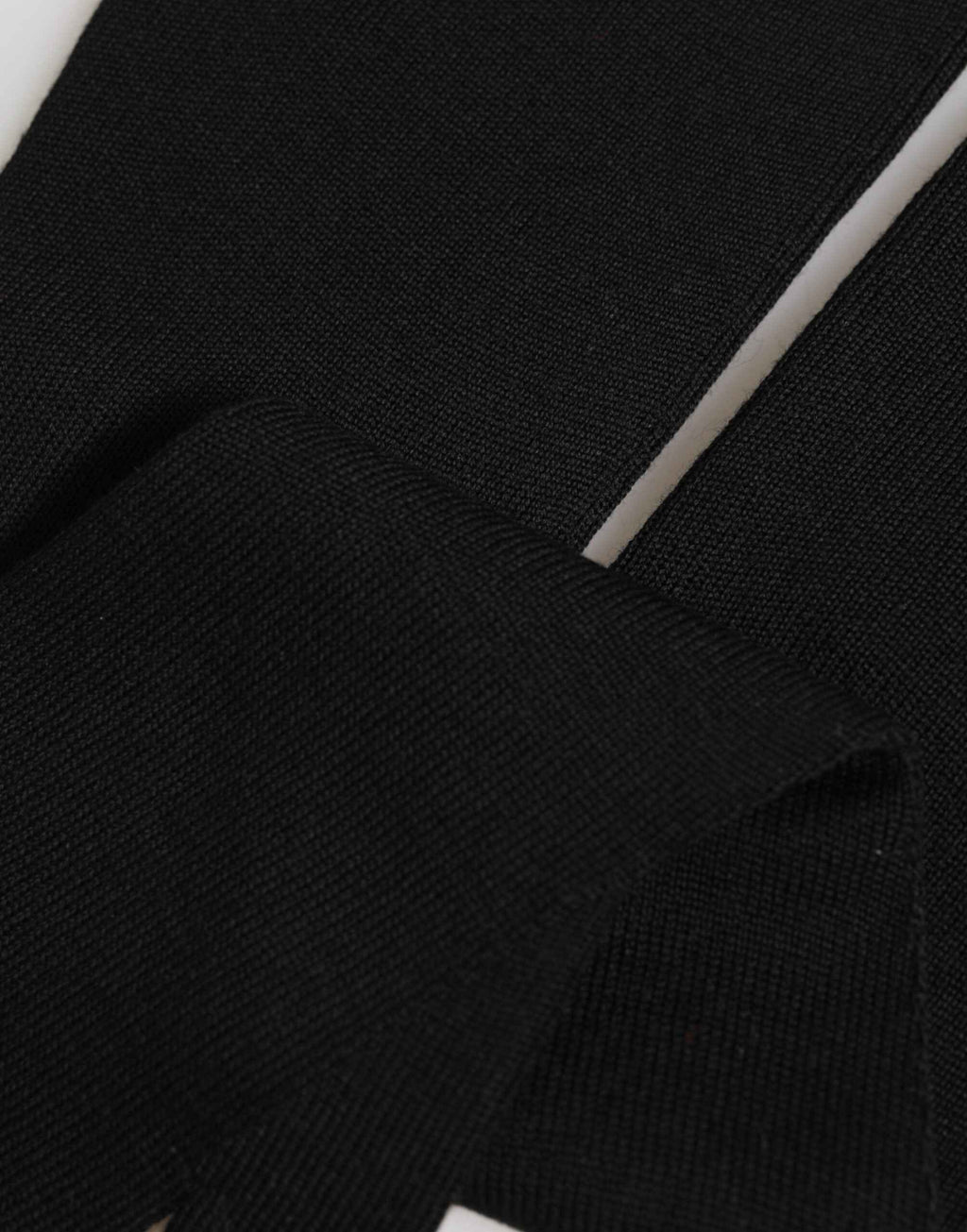 Dolce & Gabbana Black Virgin Wool Knitted Fingerless Men Gloves