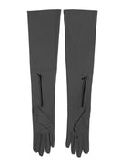 Dolce & Gabbana Dark Gray Viscose Elbow Length Mitten Men Gloves