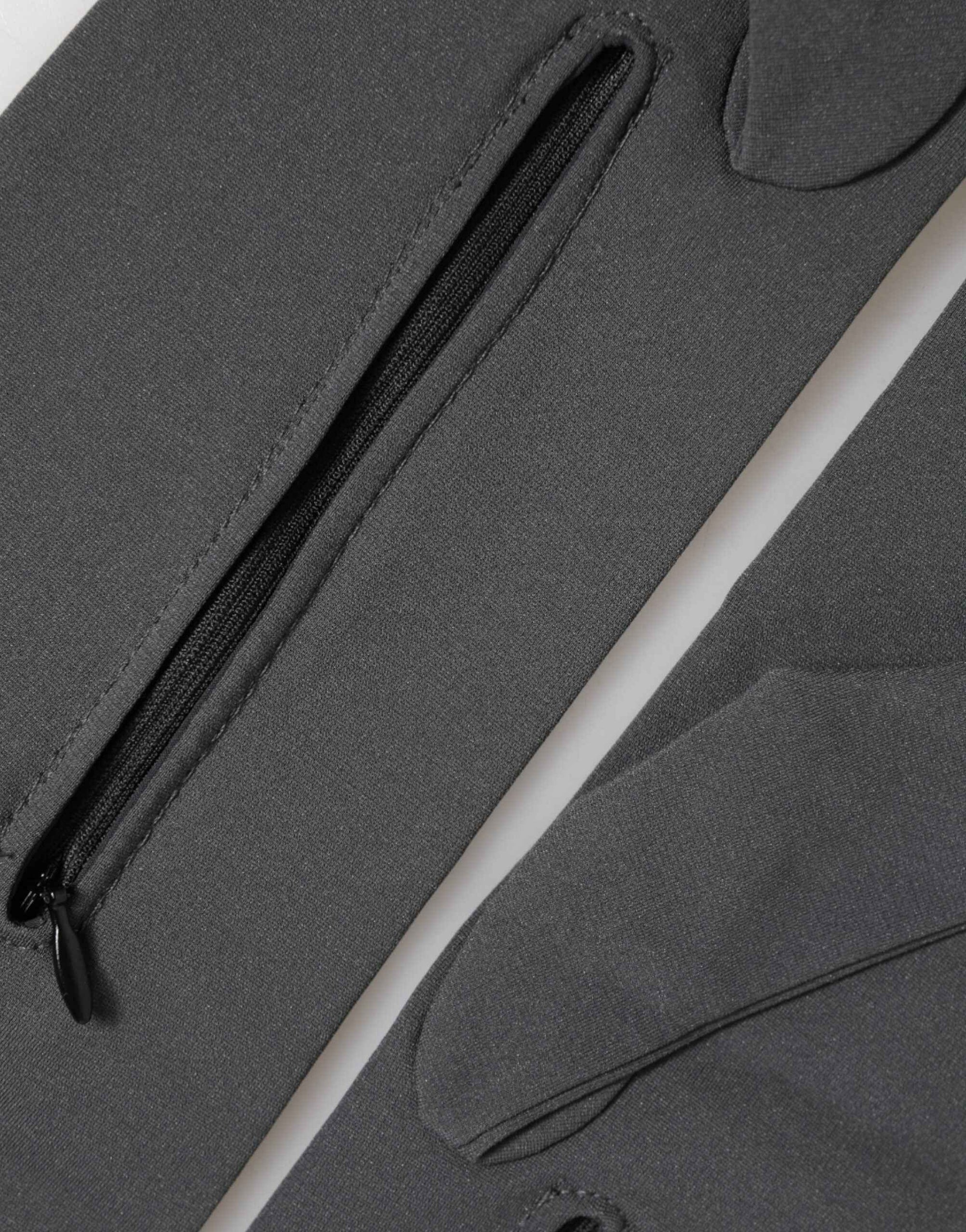 Dolce & Gabbana Dark Gray Viscose Elbow Length Mitten Men Gloves