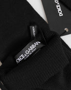Dolce & Gabbana Black Virgin Wool Knitted Fingerless Men Gloves