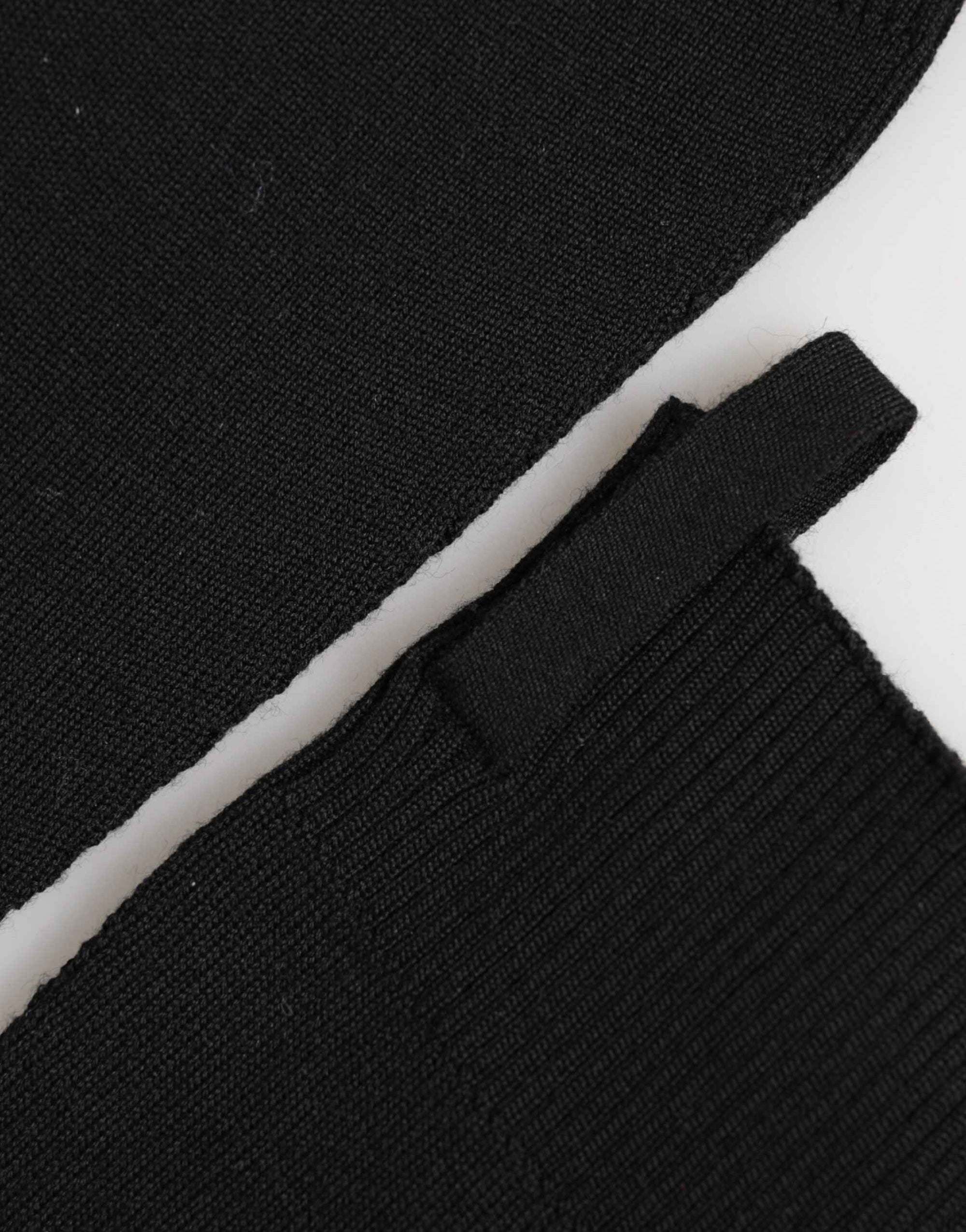 Dolce & Gabbana Black Virgin Wool Knitted Fingerless Men Gloves