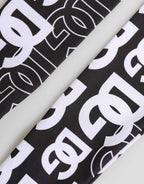 Dolce & Gabbana Black White DG Logo Elbow Length Mitten Gloves