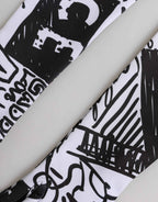 Dolce & Gabbana Gloves Black White DG Logo Elbow Length Mitten