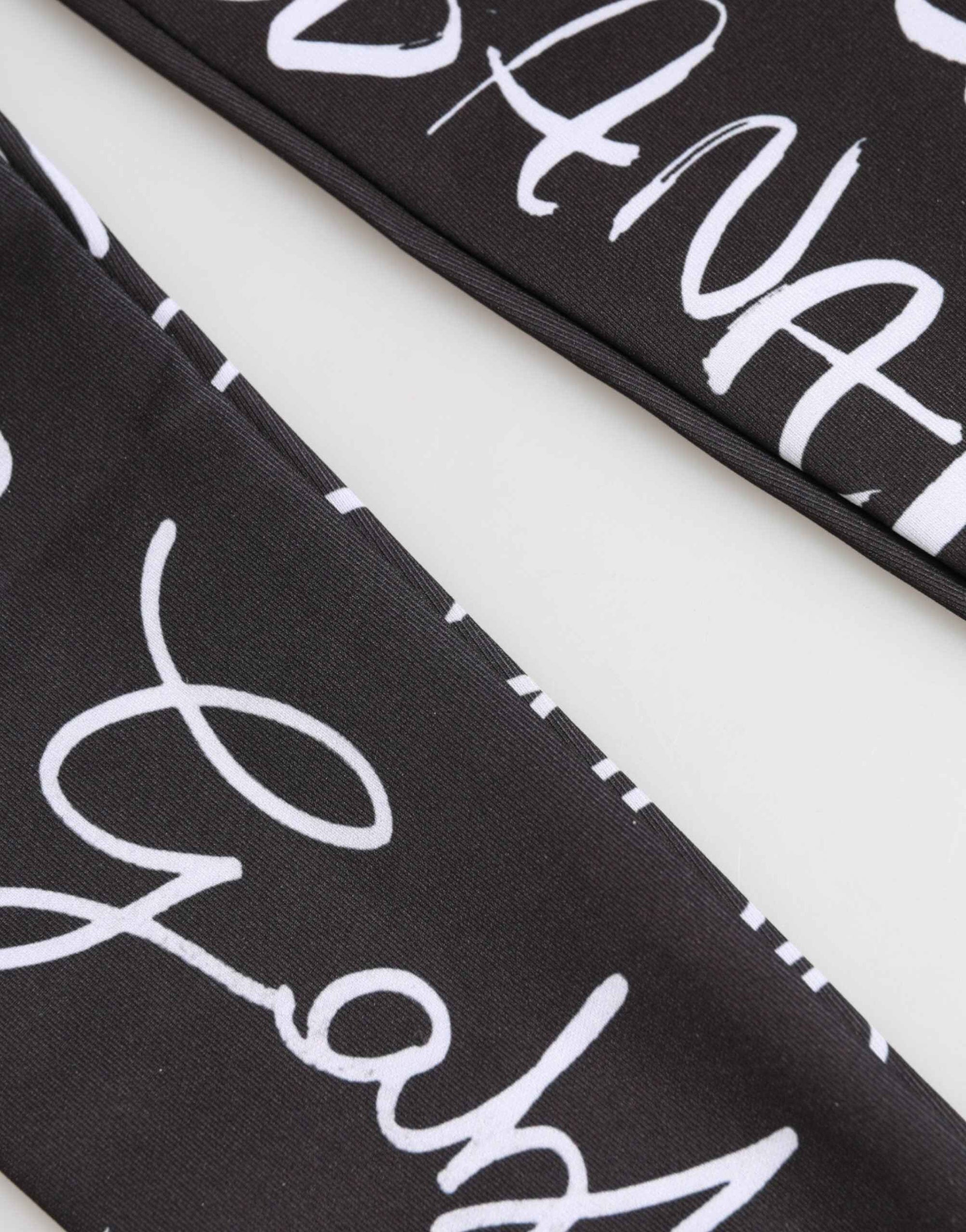 Dolce & Gabbana Black White DG Logo Elbow Length Mitten Gloves