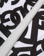 Dolce & Gabbana Black White DG Logo Elbow Length Mitten Gloves