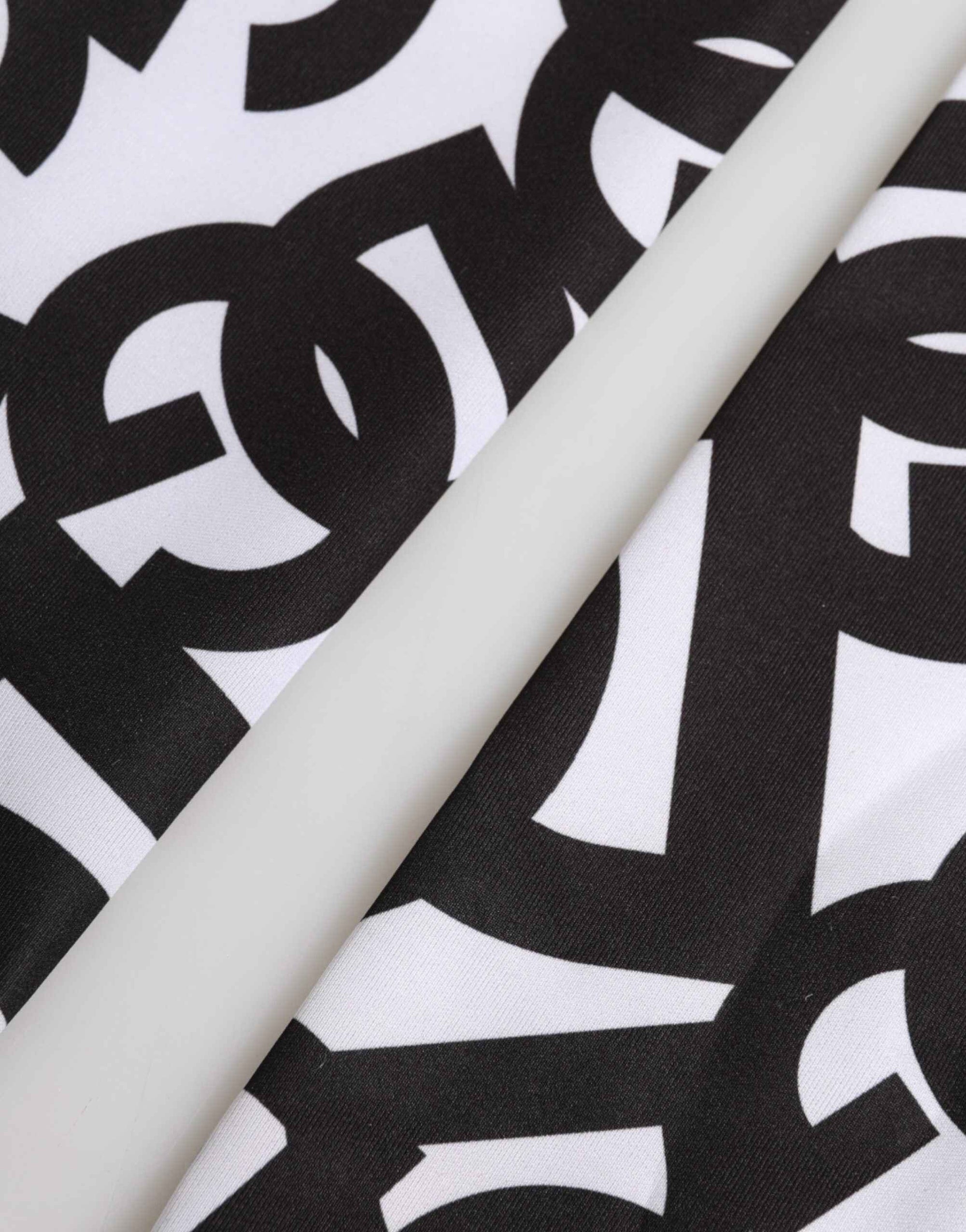 Dolce & Gabbana Black White DG Logo Elbow Length Mitten Gloves