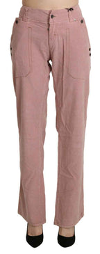 Ermanno Scervino Cotton Pink High Waist Straight Trouser Pants