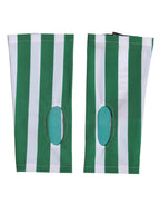 Dolce & Gabbana Green White Nylon Fingerless Wrist Length Gloves