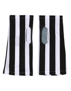 Dolce & Gabbana Black White Nylon Fingerless Wrist Length Gloves