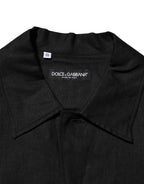 Carhartt Wip Black Linen Collared Short Sleeve Polo Shirt