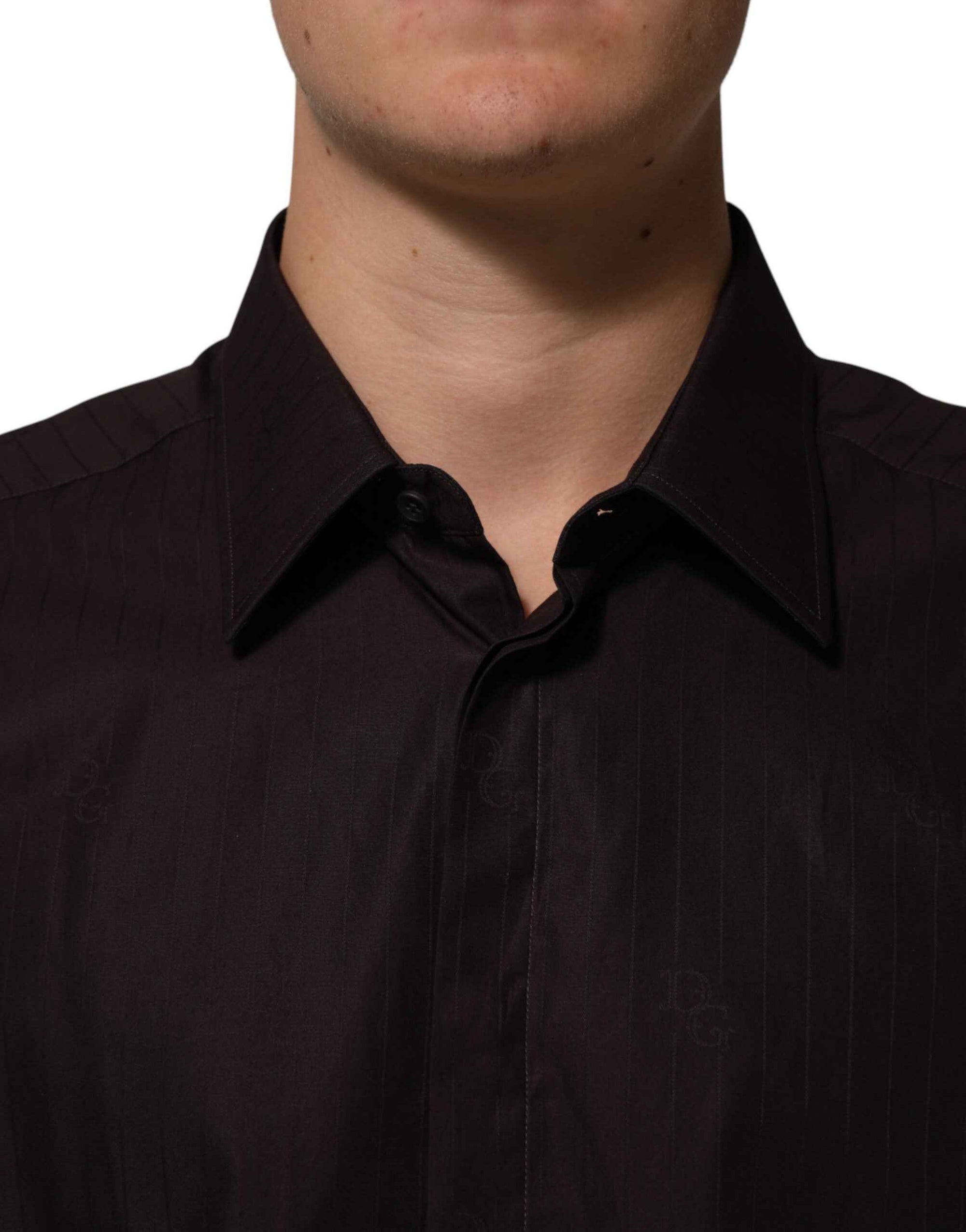 Dolce & Gabbana Brown Cotton LongSleeve MARTINI Dress  Shirt