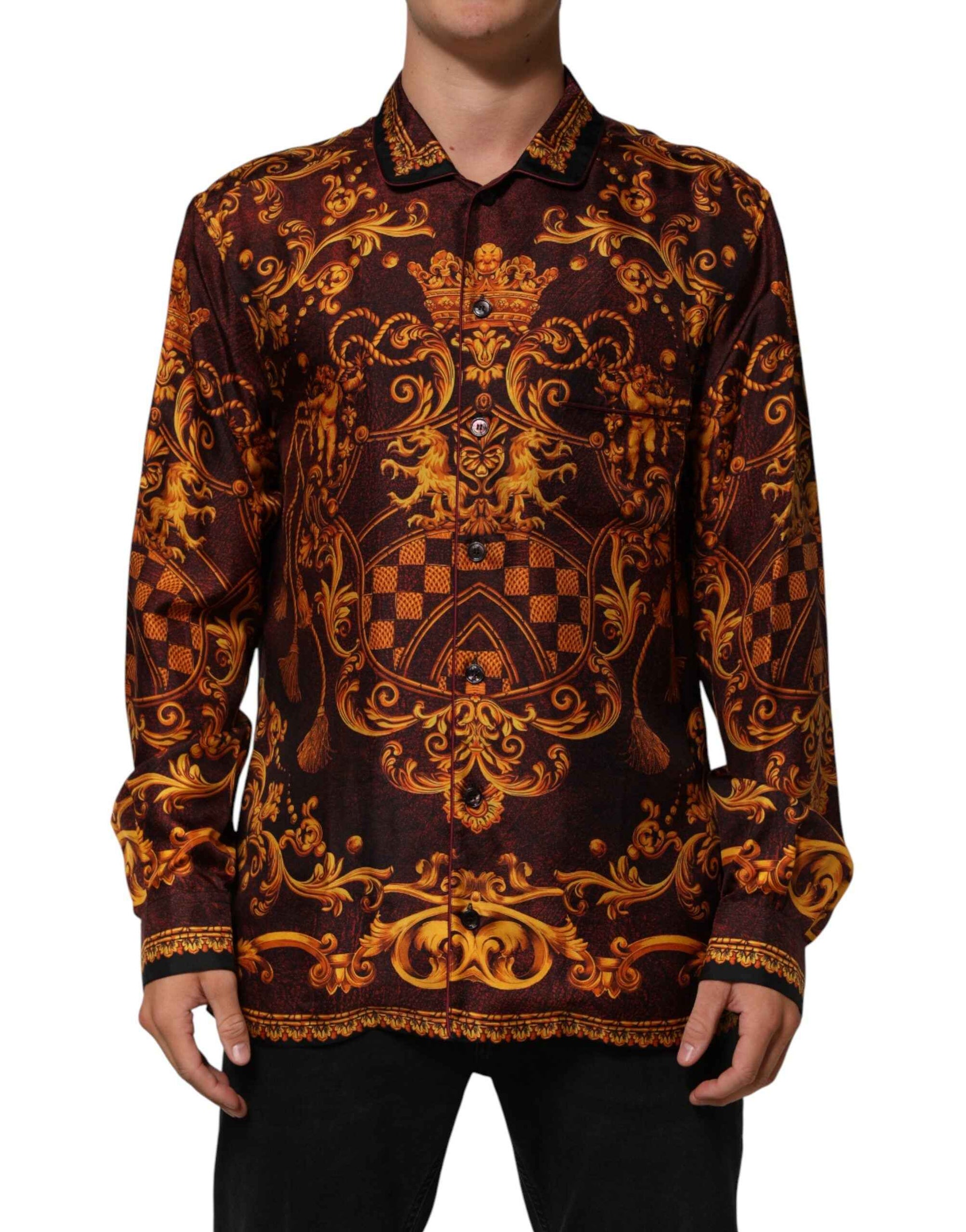 Dolce & Gabbana Floral Printed Baroque Button Down Shirt