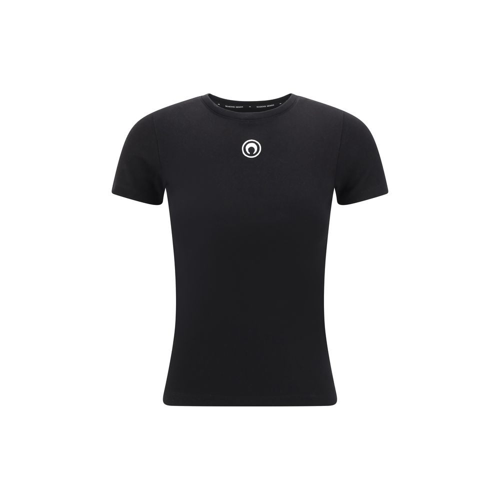 Marine Serre Black Cotton T-Shirt