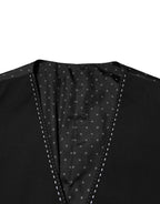 Dolce & Gabbana Black Wool Dress Formal Men Waistcoat Vest