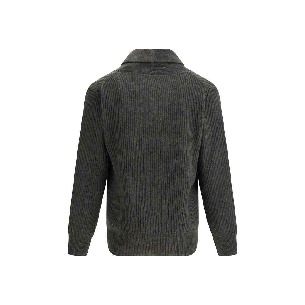 Brooksfield Virgin Wool Shawl-Collar Cardigan