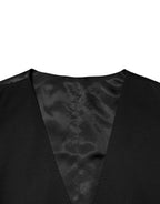 Dolce & Gabbana Black Polyester Dress Formal Waistcoat Vest