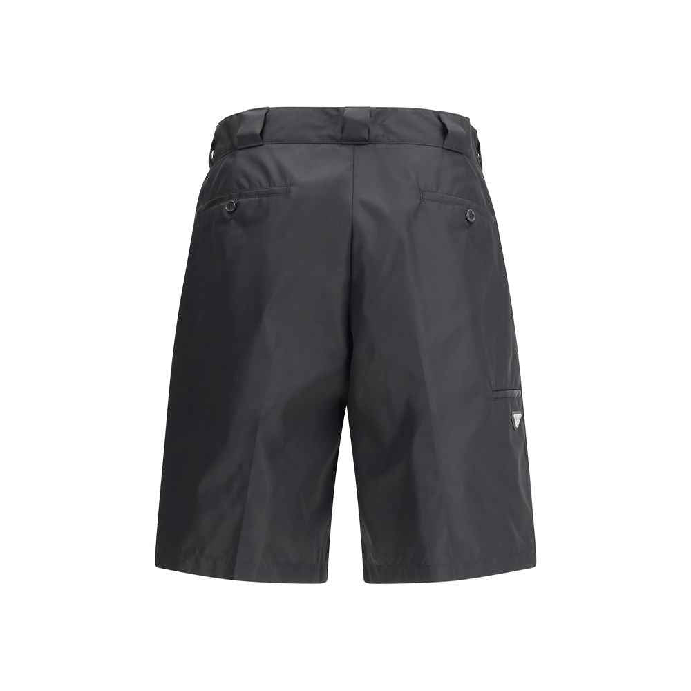 Prada Black Recycled Polyamide Bermuda Shorts