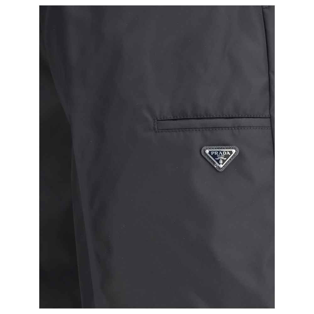 Prada Black Recycled Polyamide Bermuda Shorts