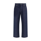 Stone Island Blue Cotton Straight-Leg Jeans