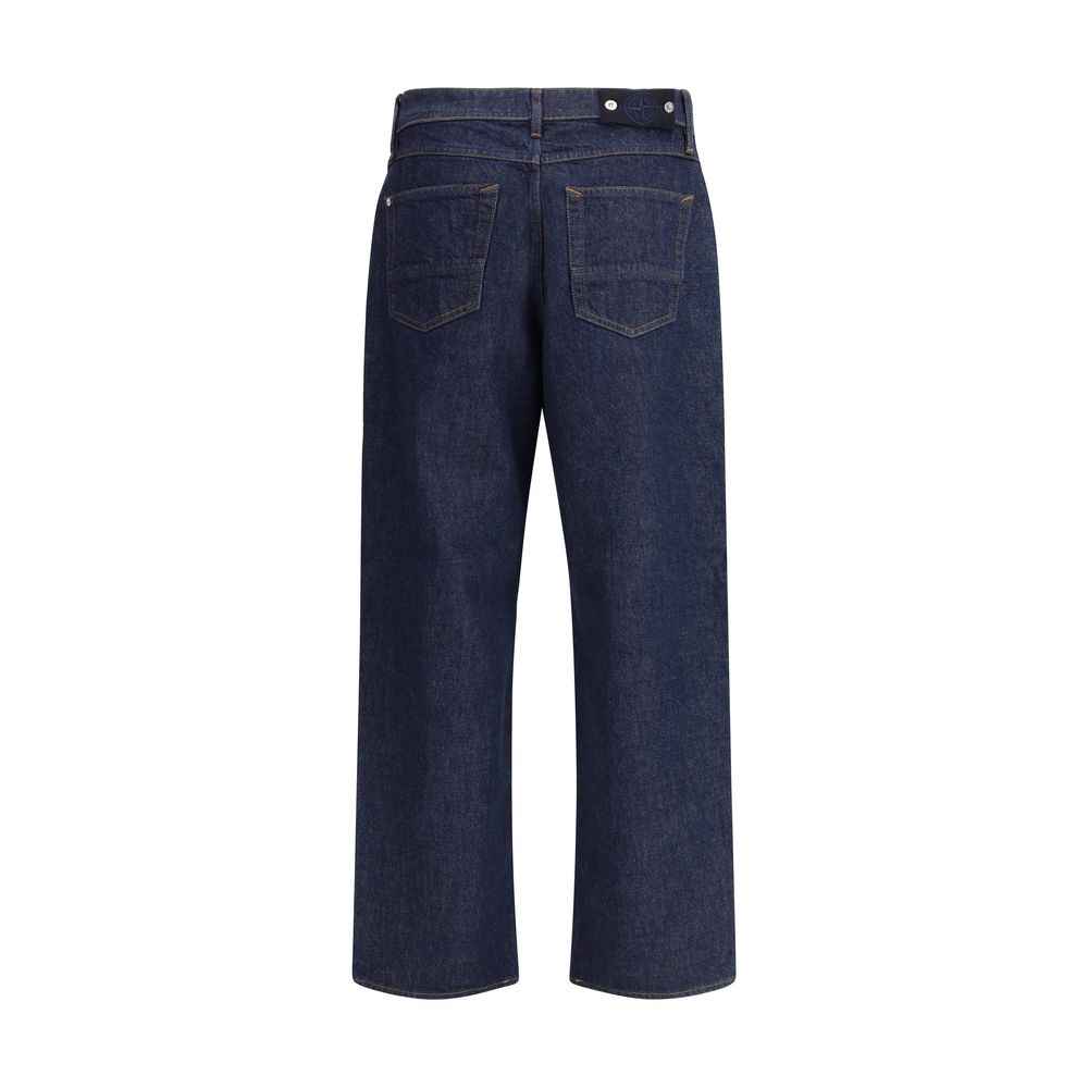 Stone Island Blue Cotton Straight-Leg Jeans