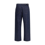 Stone Island Blue Cotton Straight-Leg Jeans