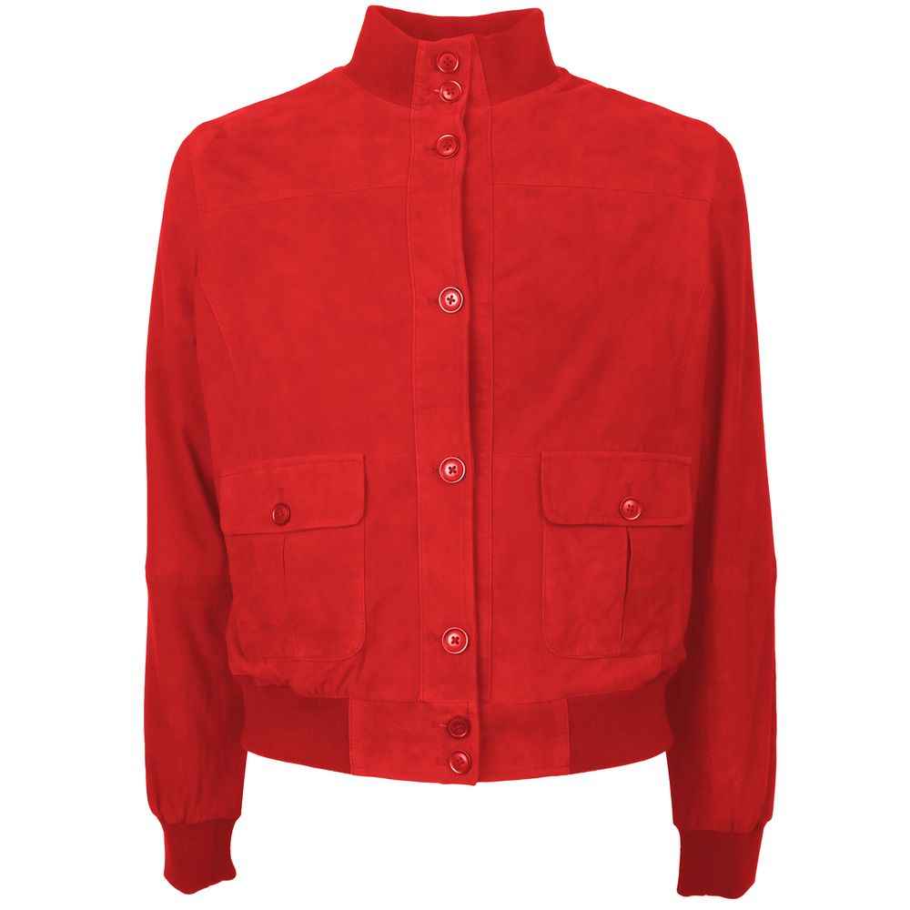 Emilio Romanelli Red Calfskin Jackets & Coat