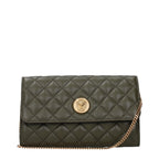 Versace Green Leather Clutch Bag