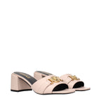 Versace Pink Leather Platform Sandals