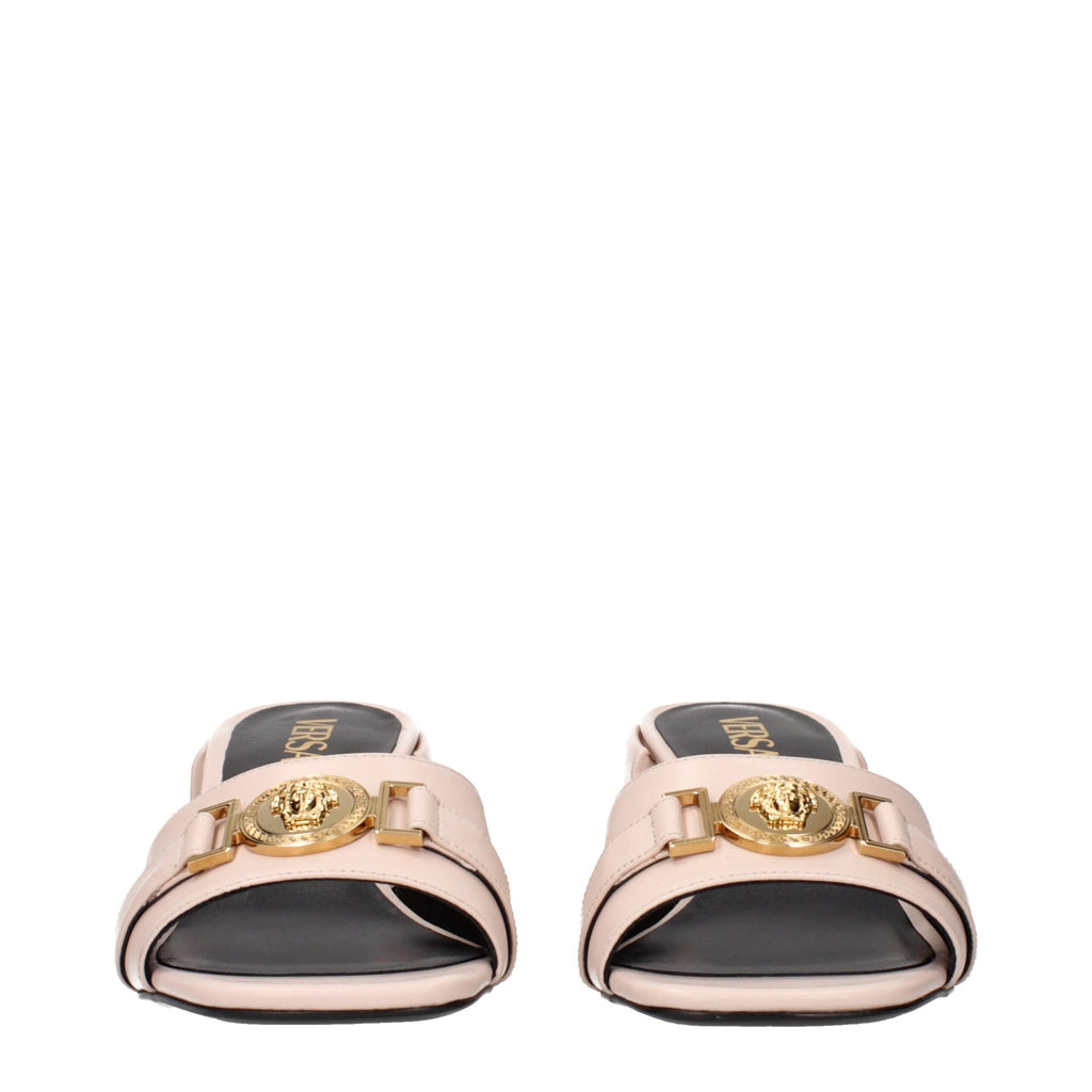 Versace Pink Leather Platform Sandals